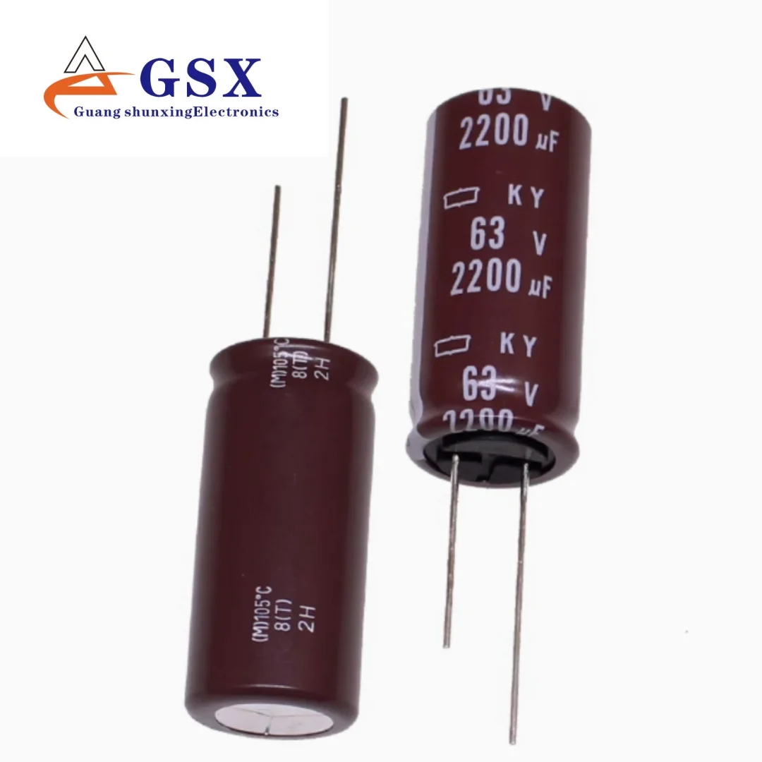 

10pcs Black Diamond Capacitor NCC 63v2200uf 18 * 40 KY High Frequency Low Resistance