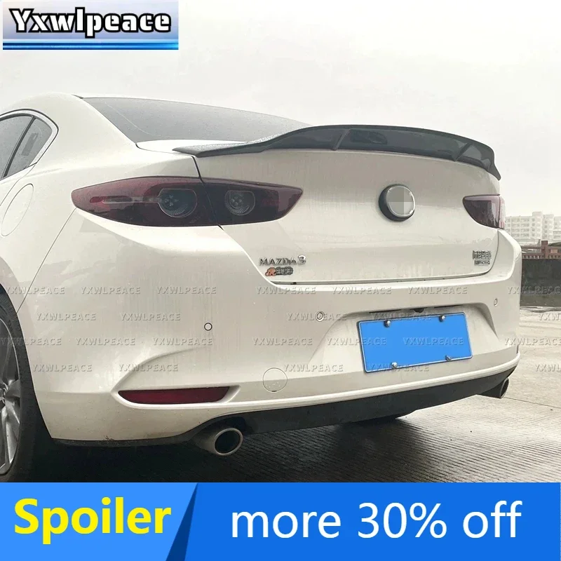 

R Style Real Carbon Fiber /FRP Black Car Rear Trunk Lip Spoiler Car Accessories For Mazda 3 Axela 2020 2021 2022 2023