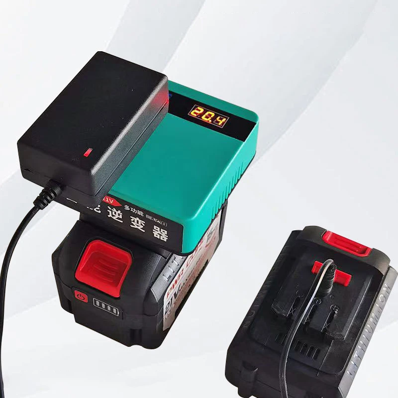 

New Multi Function Lithium Battery Inverter DC 18-21V To AC 220V Outdoor Work Inverter With USB Intelligent Fast Charging