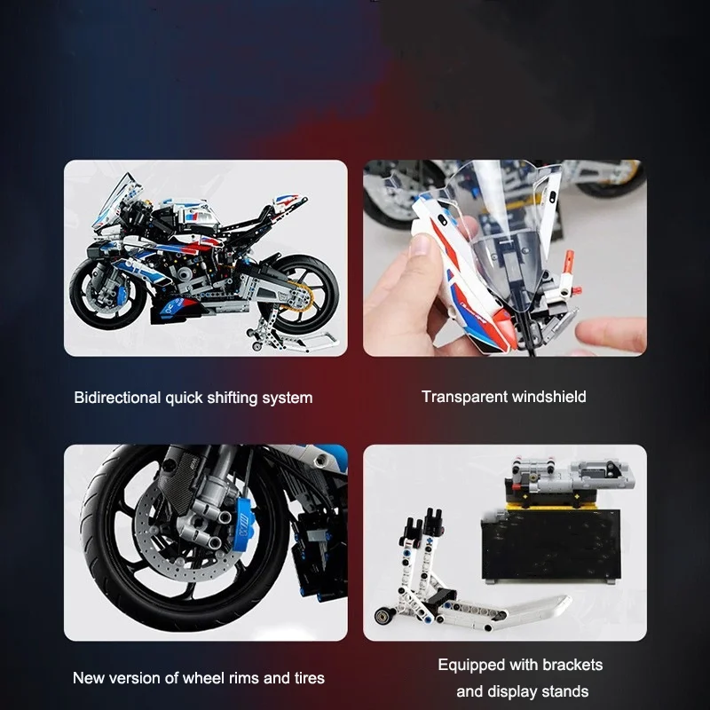 Modell Simulation Baustein Motorrad Montage Expert Baustein Motorrad Modell Puzzle Baustein Spielzeug Junge Geschenke