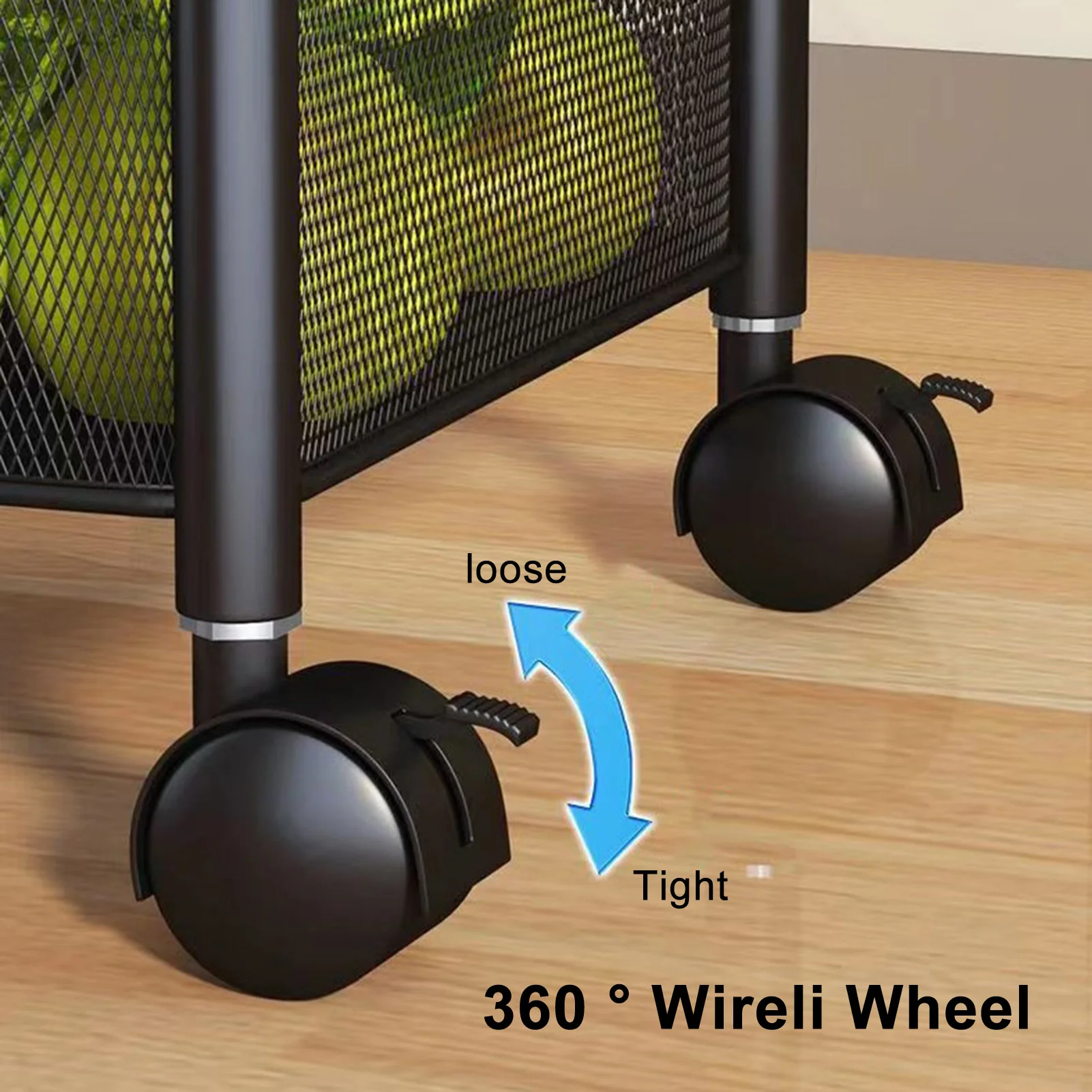 Mir de Rangement Rotatif Circulaire à 5 Niveaux, Grande Étagère avec Roues à 360 Degrés, Support D.lique avec Couvercle Supérieur