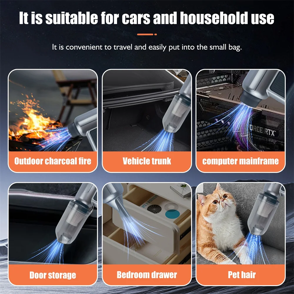 مروحة عنيفة 880000 دورة في الدقيقة/990000 دورة في الدقيقة منفاخ هواء قوي من النوع C شحن رياح قوية 52 متر/الثانية مروحة توربو بدون فرش مسدس هواء كهربائي