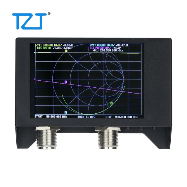 TZT 50KHz-3GHz/900MHz 4/2.8/3.2 In Screen Vector Network Analyzer Meter Antenna Analyzer SAA-2N NanoVNA V2 With Metal Shell