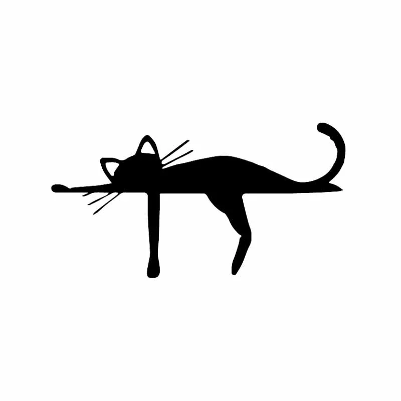 16X8CM KK Vinyl Decal Cute Cat Animal Dream Funny Cheerful Cartoon Car Sticker Car Accessories Black/Silver