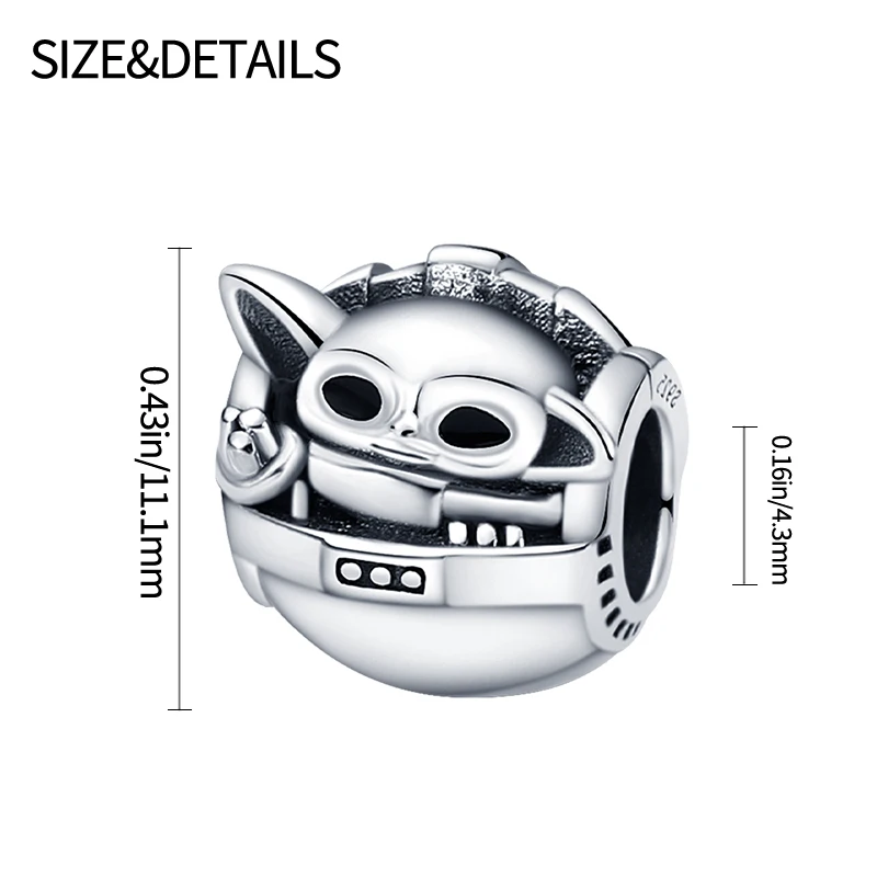 Heiße Star Wars Charms Armband Perlen 925 Sterling Silber Mandalorian Gugu Heiße Serie Damen Armbänder Anhänger DIY Schmuck Geschenke – Detail 6