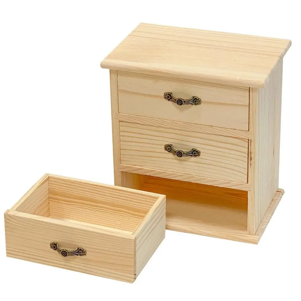 

3-Layers Wooden Jewelry Storage Holder Simple Mini Stationery Storage Stand Space Saving Multi-purpose