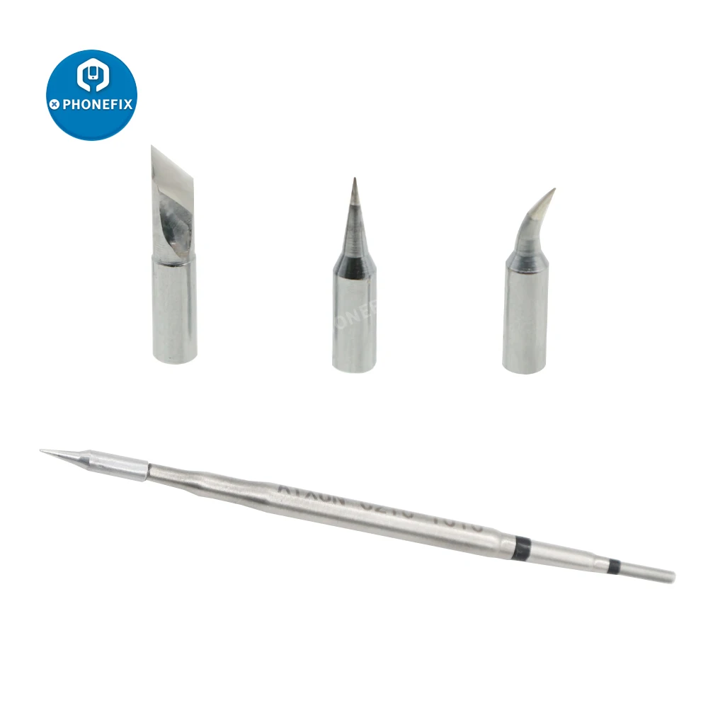 

3pcs JBC T210-A Soldering Iron Tip Welding Solder Tips Conical Bent Conical Knife Welding Head BGA Desoldering Tool