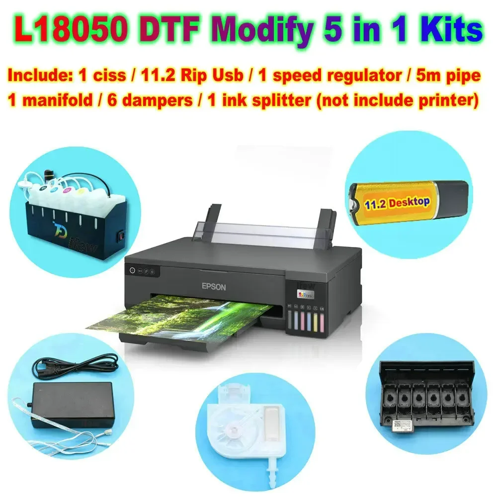 L8050 8550 Dtf Printer Convertion Kit Full Upgrade Tool Set Convert L18050 Xp-15000 ET8550 L8180 To Dtf Printer Conversion Kit