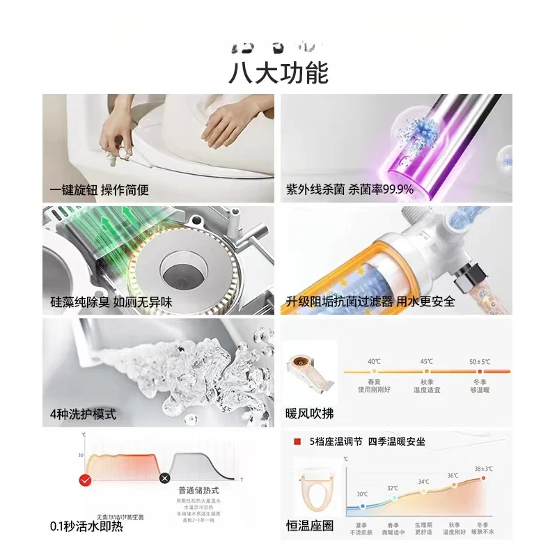 Smart toilet cover Fully automatic household universal instant heating Antibacterial electric