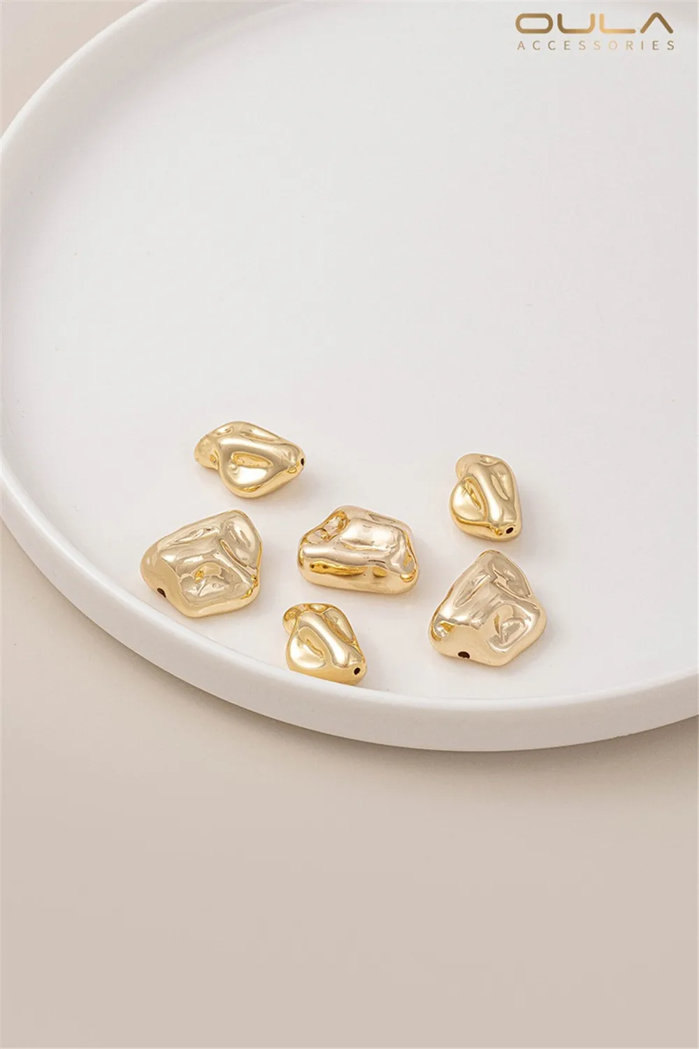 

14K Gold-encrusted Imitation Baroque Irregular-shaped Stone Beads, Diy Pearl Bracelet, Necklace, Bead Setting, and Bead Matching