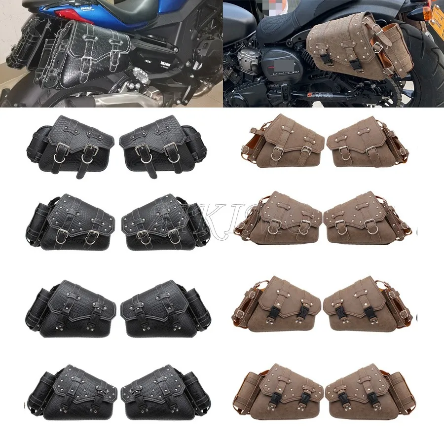 Motorcycle Motorbike Saddle Tail Side Bags Tool Luggage Waterproof Bike Box Pu Swingarm Panniers Backpack Travel