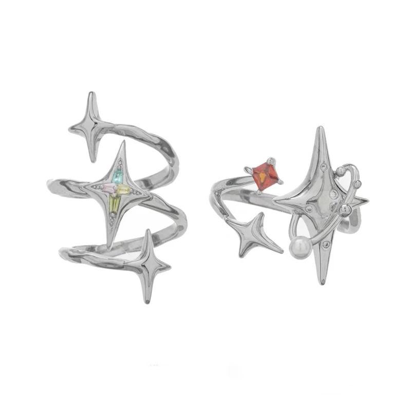 Irregular Open Finger Ring Simple Stackable Rings Fashion Promise Ring Punk Jewelry Gift for Women Girls Dropship