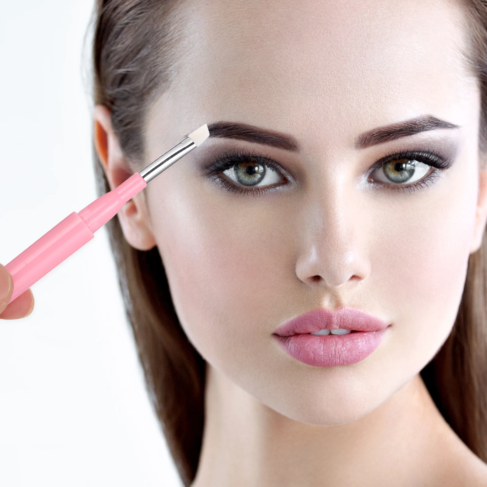 6 uds. Brochas de maquillaje portátiles de silicona para cejas, labios y ojos, herramientas multiusos para principiantes, accesorios para niñas