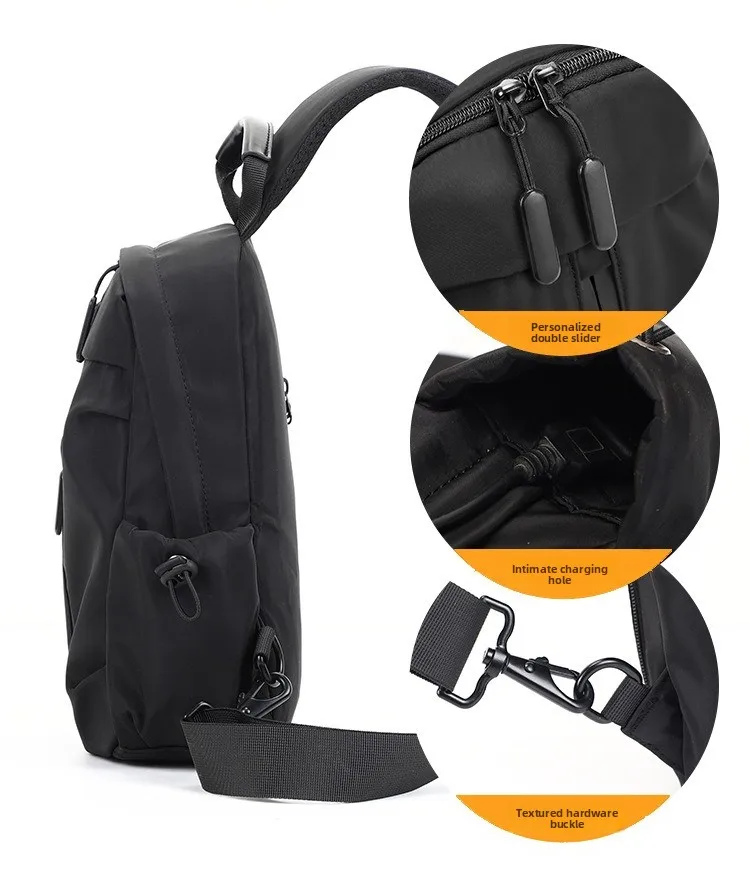 New Men's Chest Bag, Outdoor Sports Travel Single-shoulder Crossbody Bag, Multi-functional Waterproof Single-shoulder Chest Bag