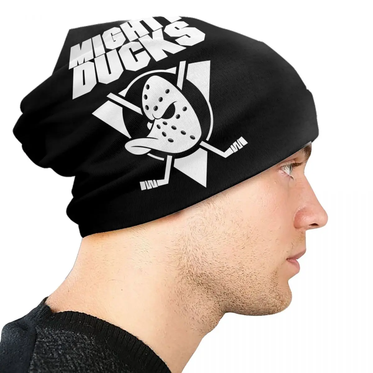 Mighty Duck ANA Alternate Logo Skullies Beanies Caps Men Women Unisex Trend Winter Warm Knit Hat Adult Funny Sports Bonnet Hats