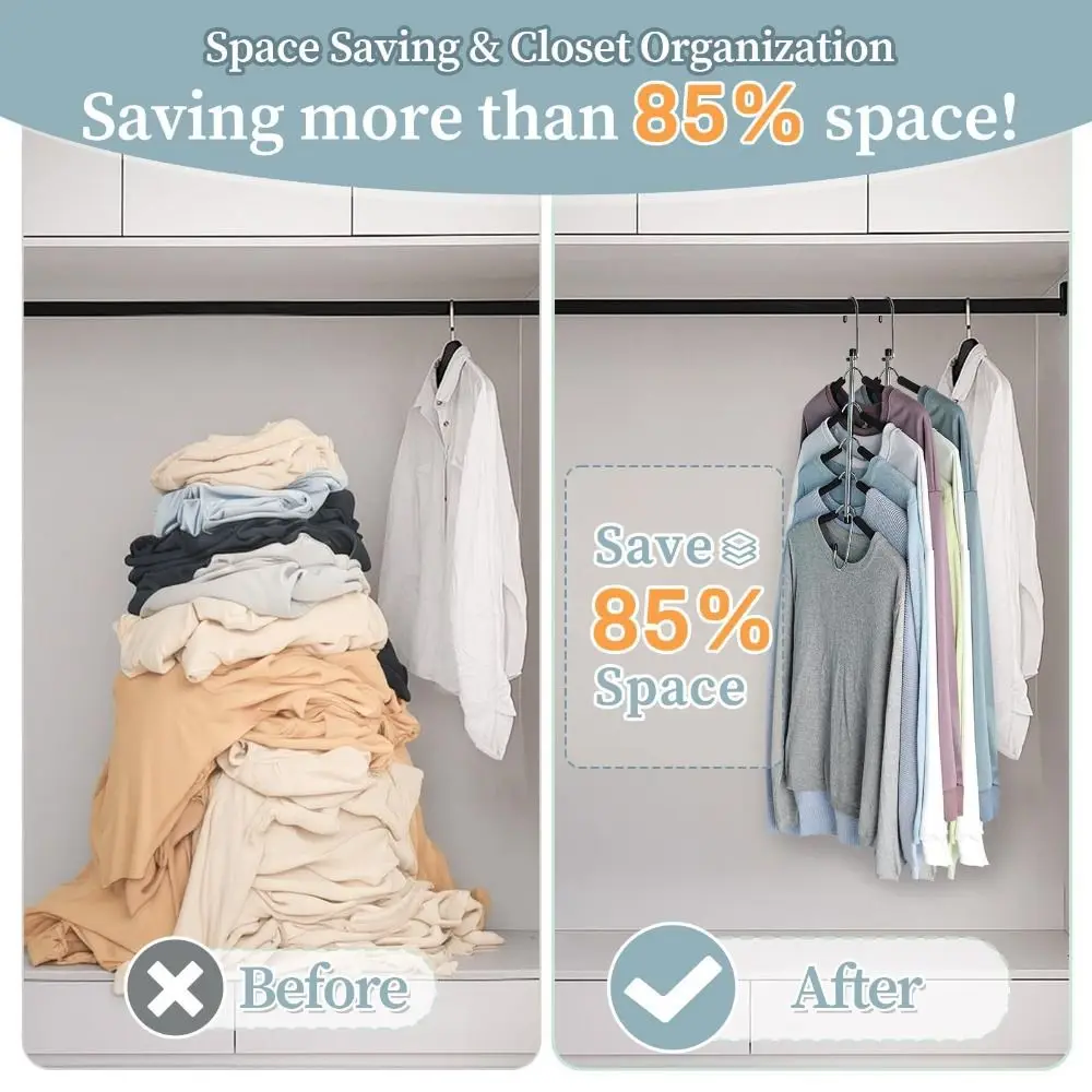Sturdy 5 in 1 Multi-Layer Hanger Heavy-Duty Traceless Space Saving Hanger Durable Creative Hanging Closet Hanger Wardrobe