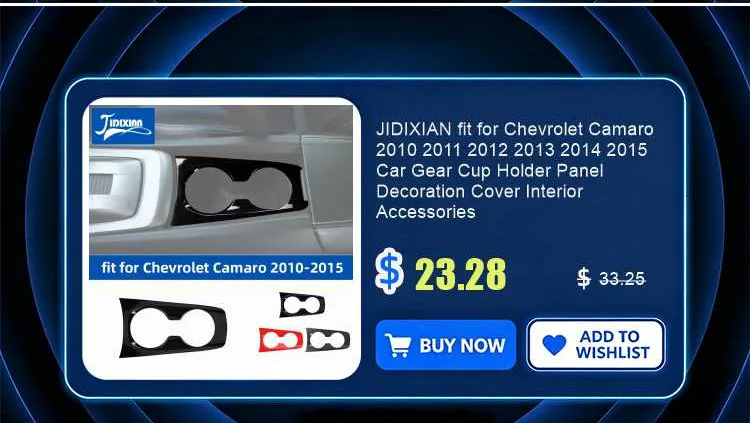 JIDIXIAN Car Window Lift Button Panel Decoration Cover for Chevrolet Camaro 2010 2011 2012 2013 2014 2015 Interior Accessories
