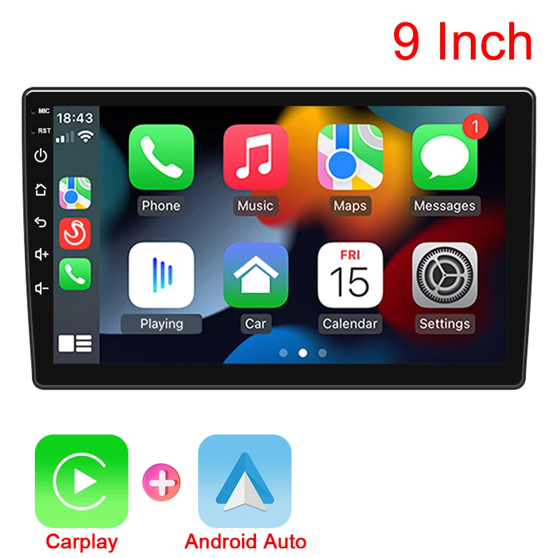Hippcron 2 Din autoradio Draadloos Carplay Android Auto-autoradio 7/9 inch multimediaspeler IPS touchscreen Linux-systeem FM BT - afbeelding 1