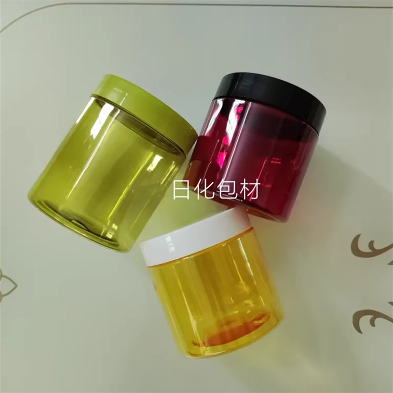 10/30/50pcs 200ml 250ml 300ml Empty Cream Jar Plastic Mask Jar Colorful Bottle Cosmetic Container Makeup Box Travel