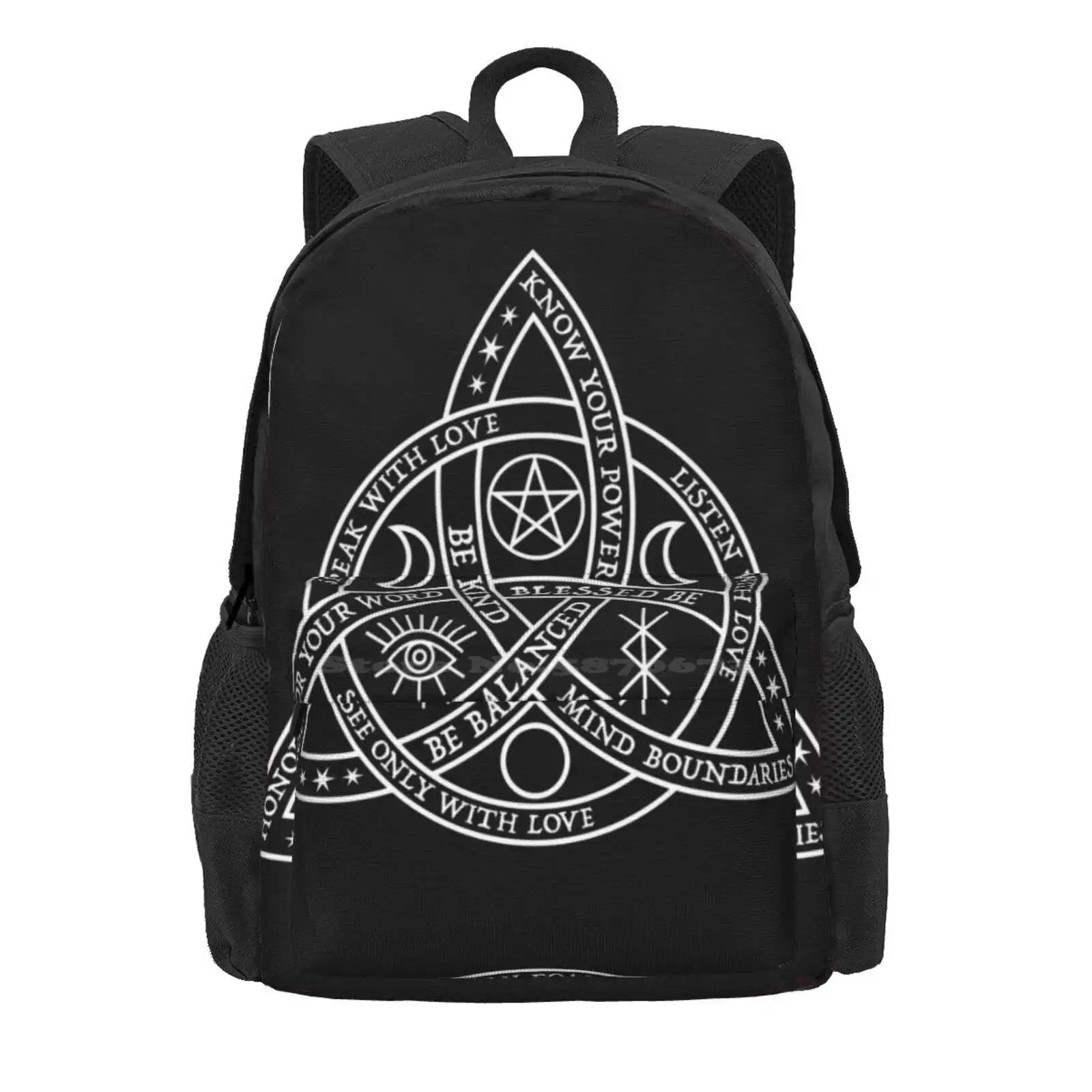 Blessed Be Hot Sale Schoolbag Backpack Fashion Bags Knot Blessings Witch Craft Neo Paganism Modern Witch Pentagram Pentacle