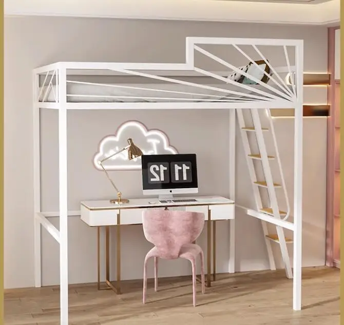 Wrought iron small loft bed elevated bed High and low bed