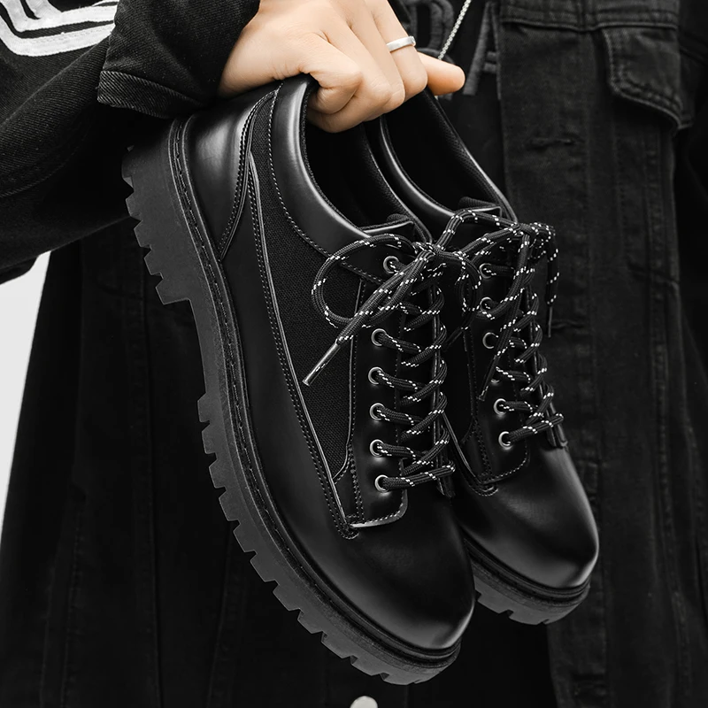 2026 New Men Casual Leather Shoes Fashion Formal Oxford Thick Bottom Dress Shoes Men Gentleman Outdoor Leather Wedding Shoes