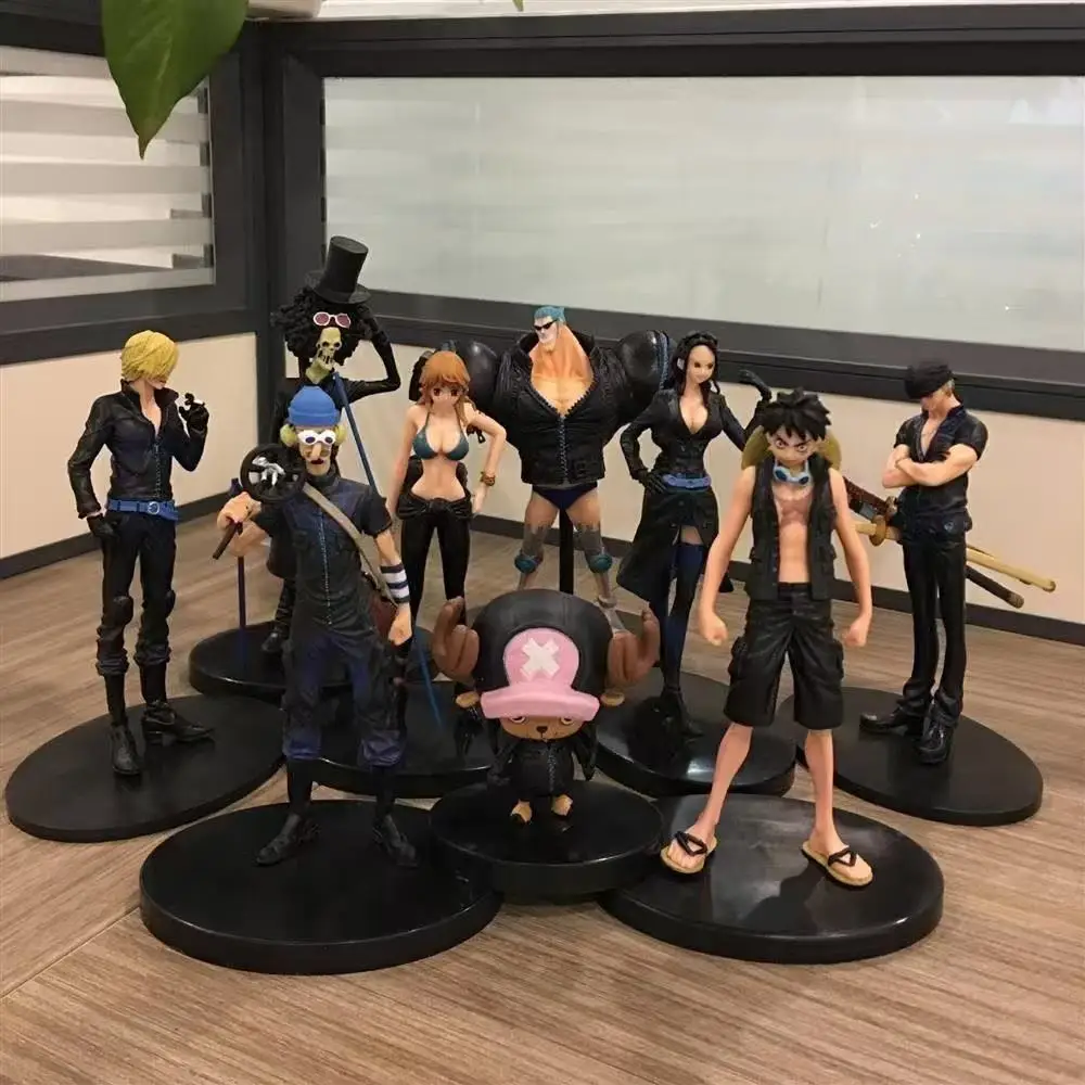 

9pcs/lot Anime Luffy Zoro Sanji Nami Brook action figure Statue PVC toy collection model home desk Decoration ornament kids gift