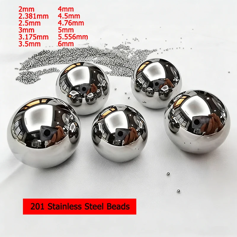 

201 Stainless Steel Ball High Precision Solid Smooth Round Beads 2.0mm-6.0mm for Bearing Slingshot Bike Scooter