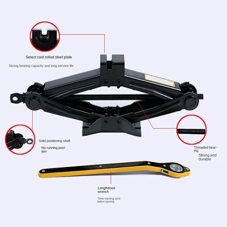 Car mounted jack labor-saving tire changing special accompanying tool small cars horizontal hand cranked special hydraulic jack