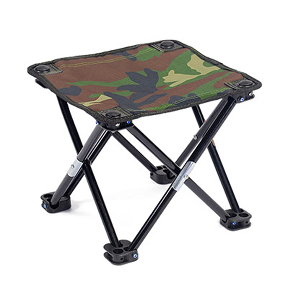 

Camouflage Portable Fishing Chair Folding Stool Recreational Gear Durable Iron Support Rod for Outdoor Picnics Barbecues Beaches