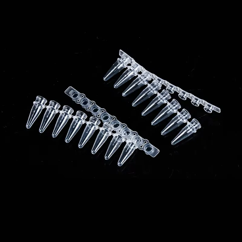 

0,1 мл/0,2 мл 8-полосная пробирка для ПЦР Центрифужная пробирка Флуоресцентная количественная пробирка для ПЦР с крышкой