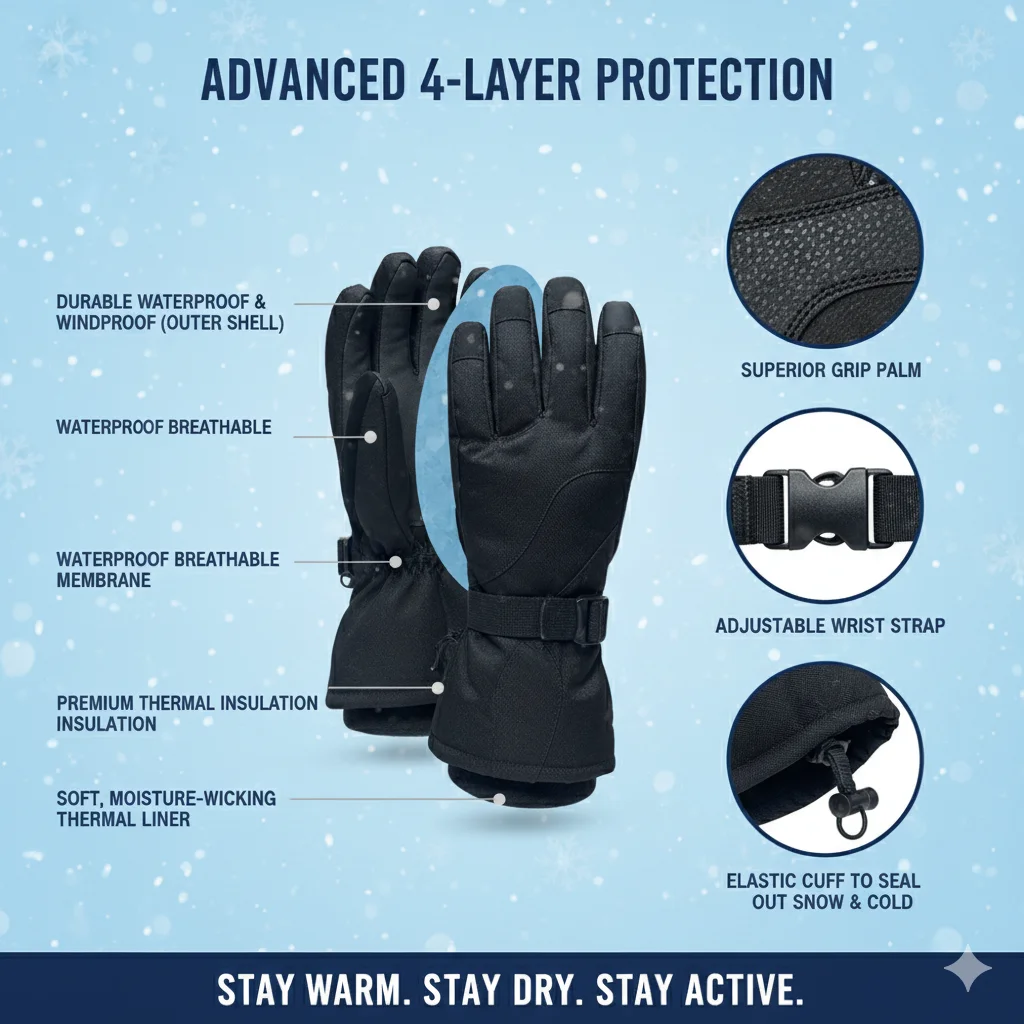

2026Custom Men Women Rechargeable Waterproof Thermal Thin Gloves for Winter Skiing Hiking Driving Liner Heated Glove