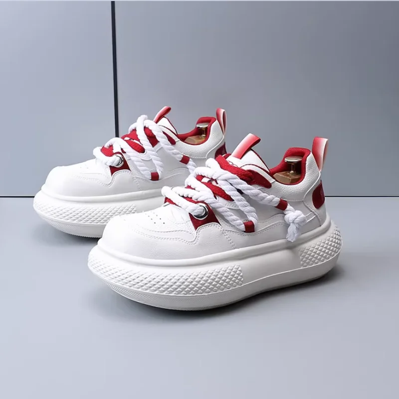 

Новые модные весенние кроссовки: спортивные повседневные кроссовки на толстой подошве, увеличивающие рост, стильные и удобные туфли с массивным носком x4