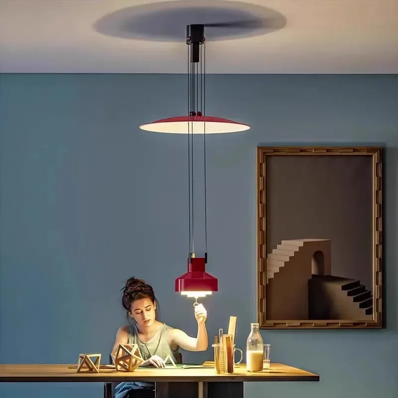

Nordic creative restaurant chandelier modern minimalist retro stretch flying saucer dining table bar can люстра подвесная던트조명