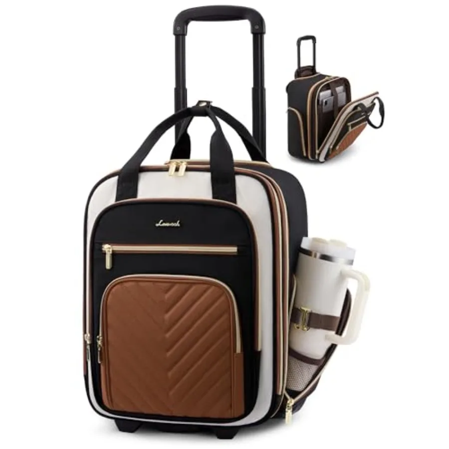 

Underseat Carry On Luggage with Wheels, Lightweight Stylish Under Seat Luggage, Soft Sided Small Personal Item Suitcase for Tra