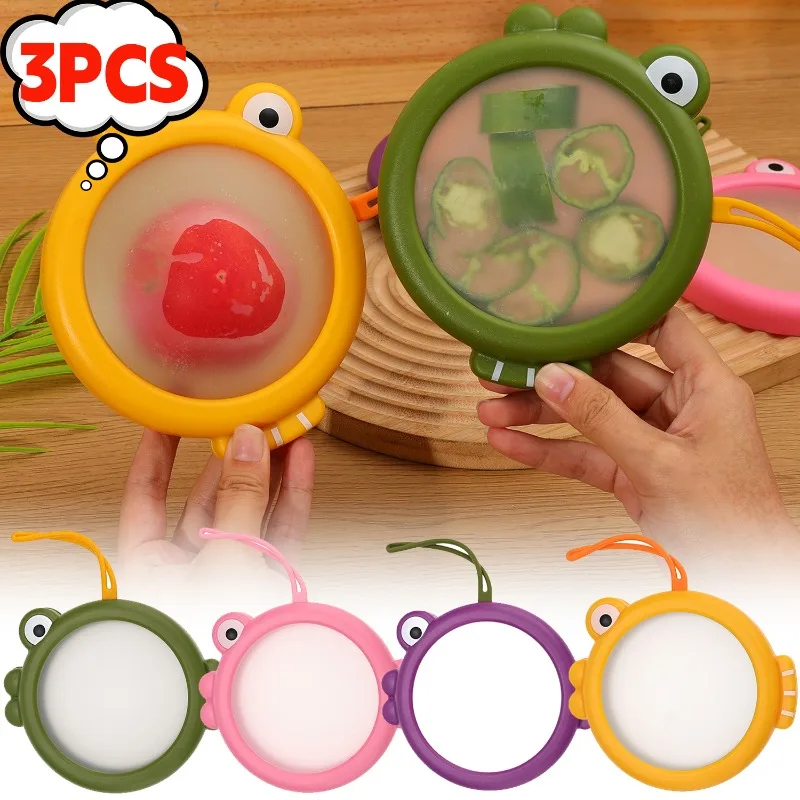 

1/3pcs Fruit Preservation Storage Box Silicone Film Food Box Sealed Mini Refrigerator Storage Boxes for Storage Vegetable Lemon