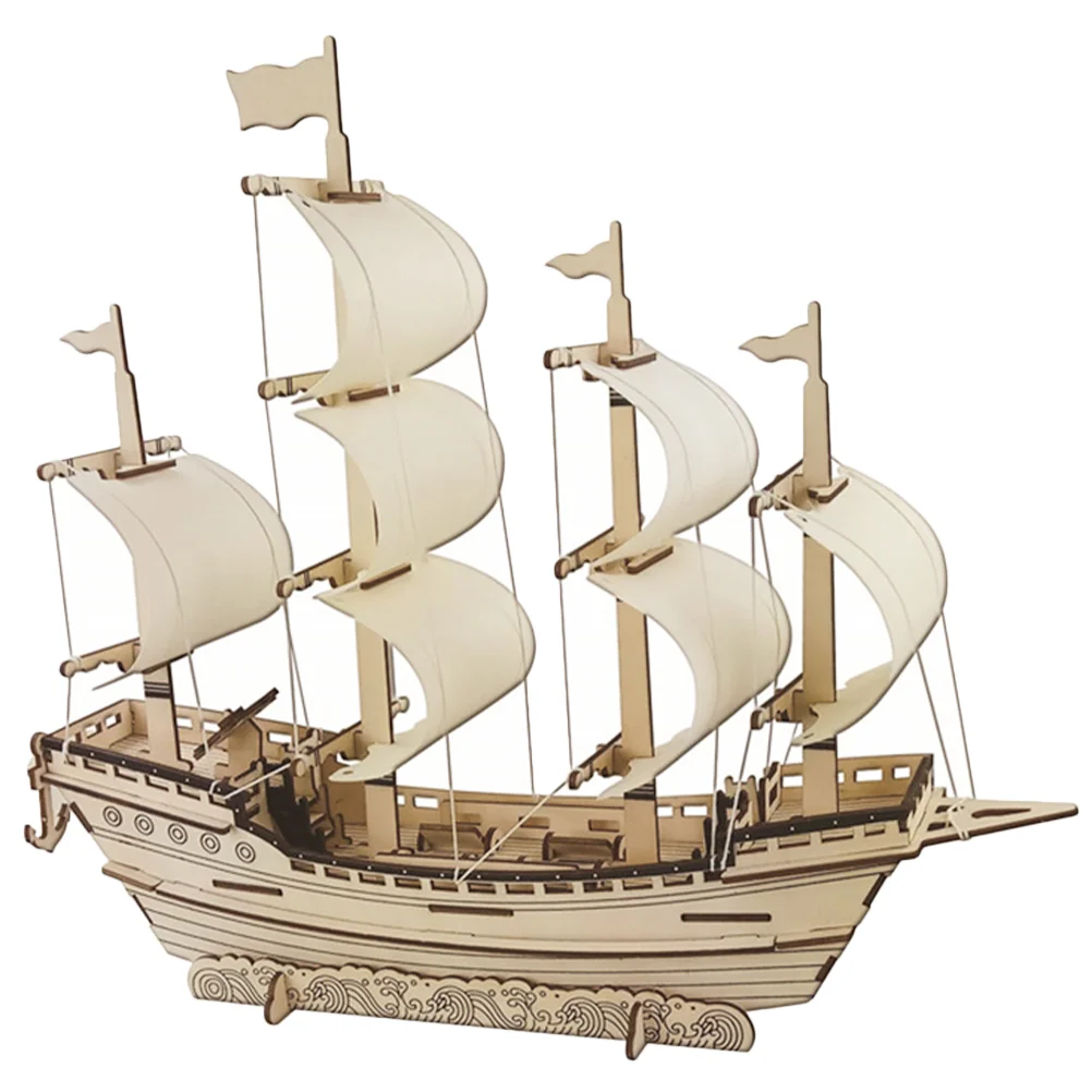 

3 D Sailboat Puzzles Wooden Hand-assembled Models for Adults to Build Child DIY