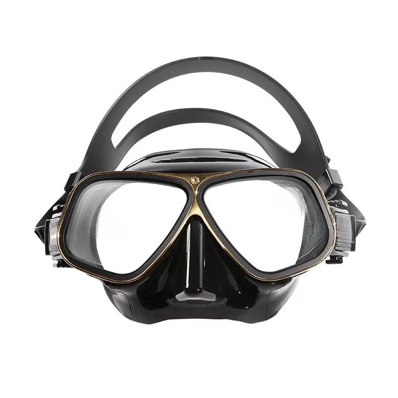 

Stainless steel frame gold-plated professional free diving mirror scuba with myopia
