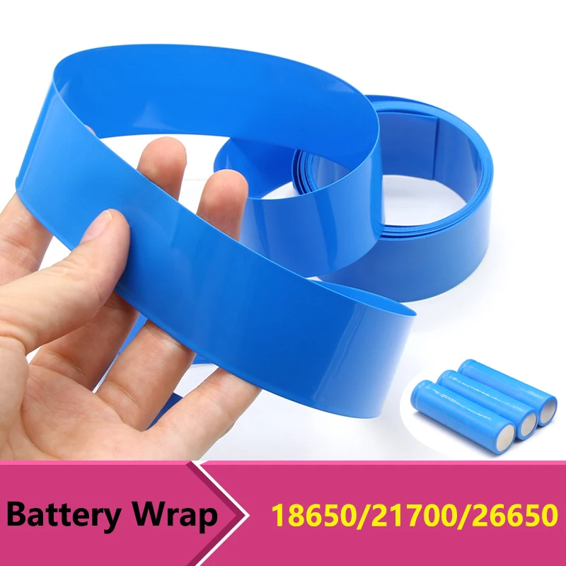 

2/5/20/50M 18650 21700 26650 Battery Film Tape PVC Heat Shrink Tube Shrinkable Sleeve Protect Pipe Cover for Batteries Wrap