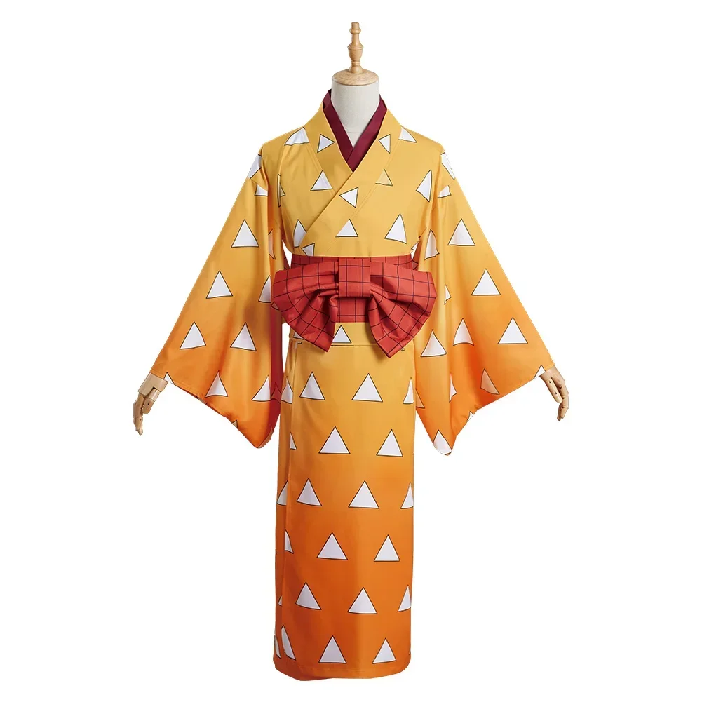 Anime Cloth Agatsuma Zenitsu Cosplay Costume Kimono Dress Outfits Halloween Carnival Suit - Image 2