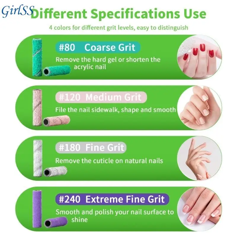 아크릴 네일을위한 작은 샌딩 밴드 네일 파일 샌딩 밴드 형성 매니큐어 및 페디큐어 용품 T4MB