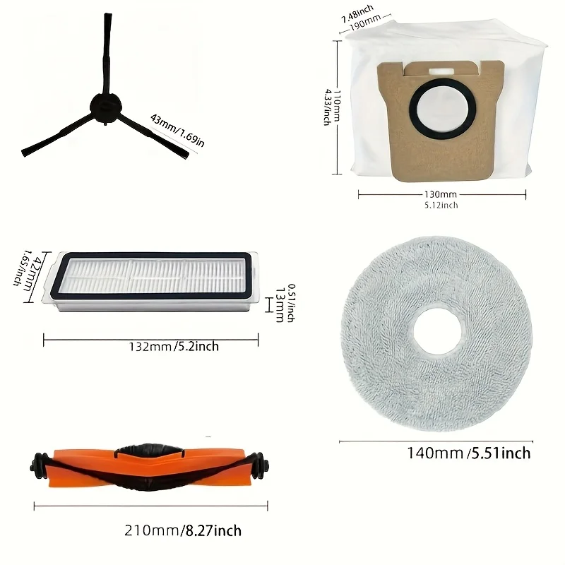 Replacement Accessory Kit (30 Pcs) Compatible For Xiaomi X20 Max and X20 Pro Robotic Vacuum Cleaners