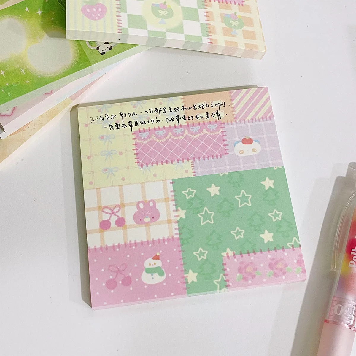 50 sheets Kawaii Patchwork Memo Pad Scrapbook Paper Material Diy Arts Crafts To Do List Accessory Offices Notes for Notes