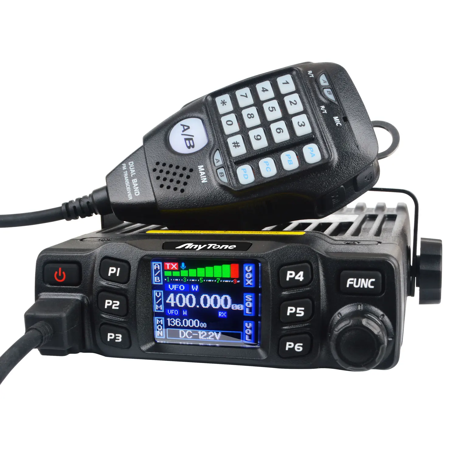 Anytone AT-778UVII GMRS VOX Dual Band 136-174MHz&400-490MHz 25Watt 200Channels 2m 70cm Amateur Analog Mobile Radio Color Screen