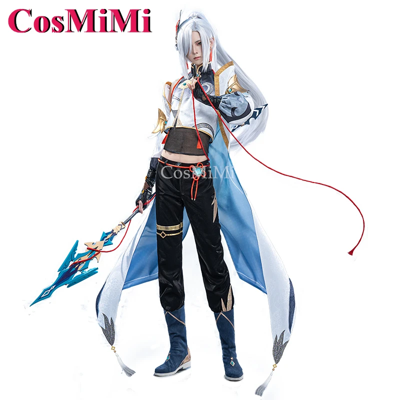 CosMi Shenhe Cosplay Game Genshin Impact Costume Sex Reversion Fashion Uniform Full Set Carnival Party Role Play Clothing S-XL