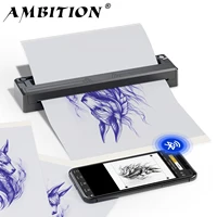 Impresora de Tatuajes Térmica Portátil Inalámbrica Ambition G2 HD, Impresora sin Tinta con Batería de 1500 mAh, Bluetooth, USB, para Teléfono y PC
