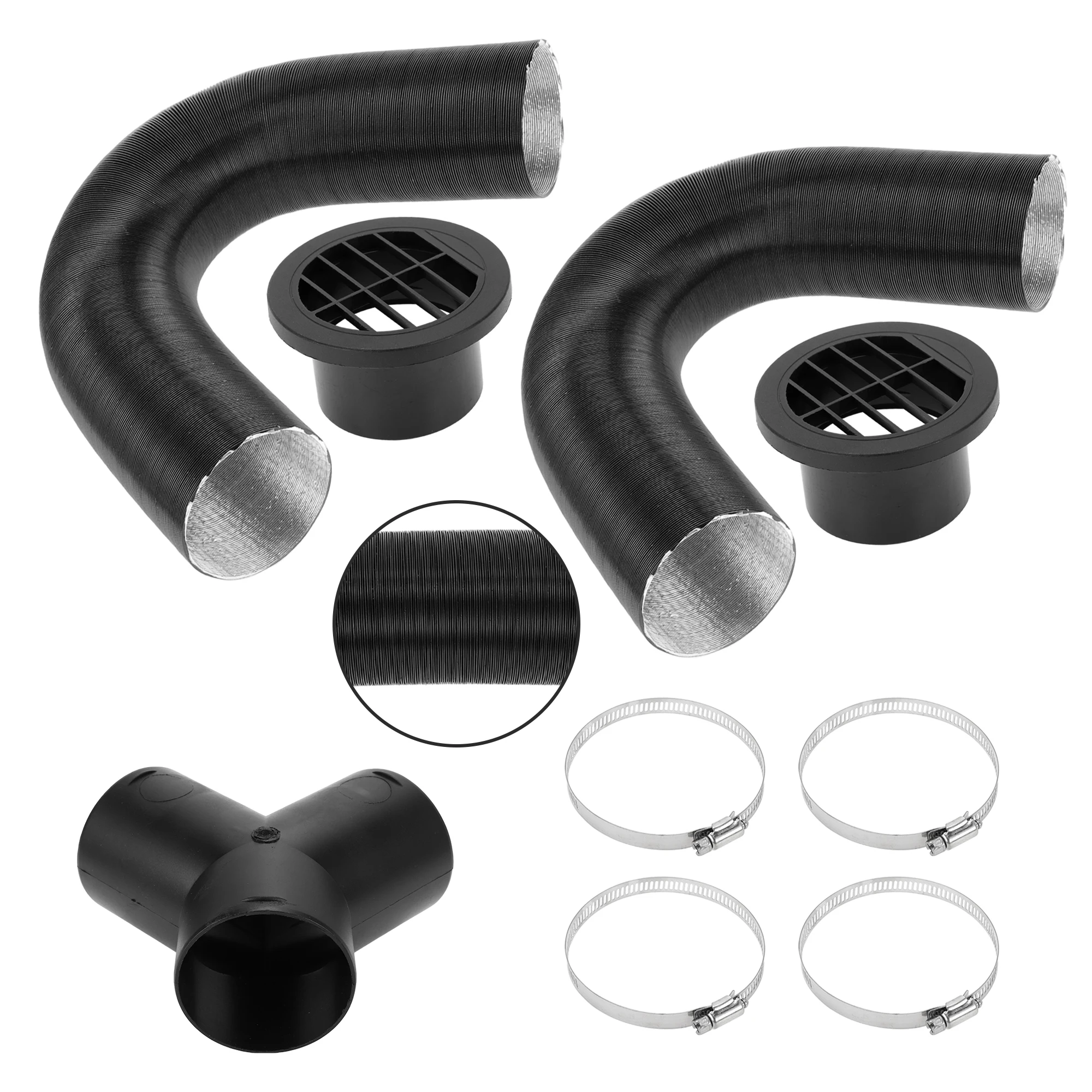 

UXCELL Car Truck RV Bus Van Boat Car Heater Duct Kit Car Heater Duct Pipe Hose Set with Y Pipe Connector 75mm ID 100cm Max l