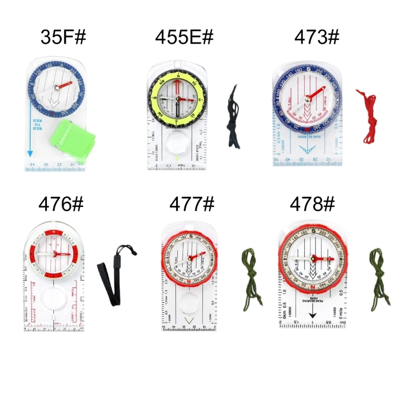 

Multifunctional Compasses Navigation Compasses Map Ruler Magnifier Exploring Hiking Map Reading Orienteering Compasses