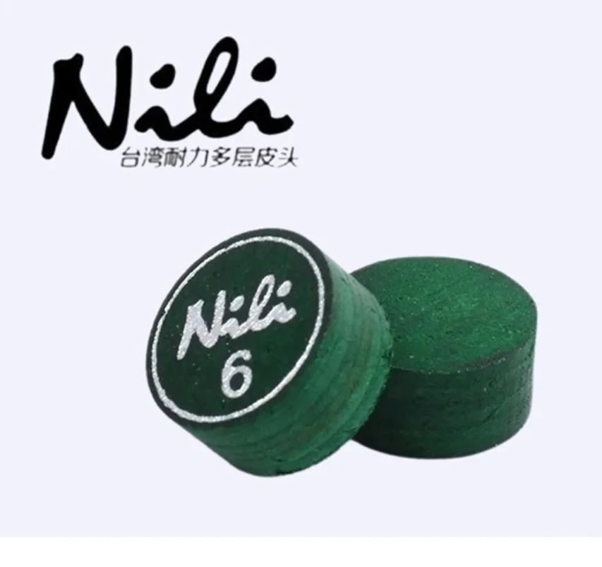 Nili-Bilhar Green Cue Dicas para Piscina, 6 Camadas, 14mm, Qualidade Superior, Novo