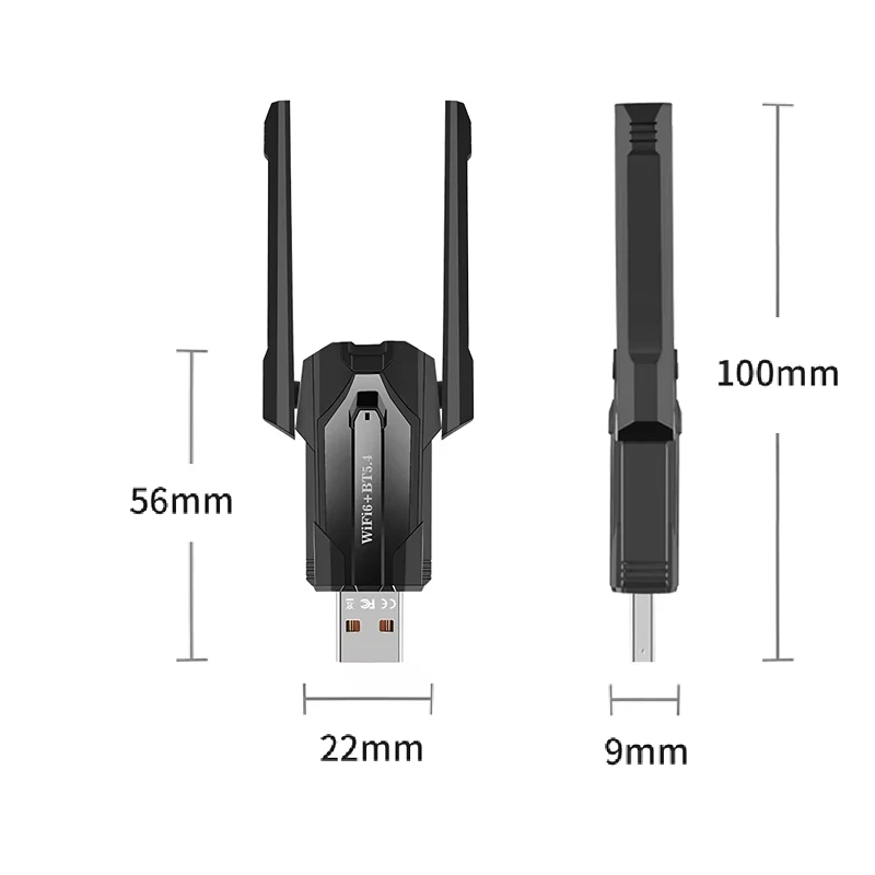 WiFi 6 AX900 Bluetooth 5.4 WiFi USB Adapter Wireless Network Card 2.4G&5GHz Wi-Fi Receive USB For PC/Laptop Win10/11 Driver Free